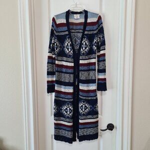 Hippie Rose Long Sweater, Cardigan, Duster, Large